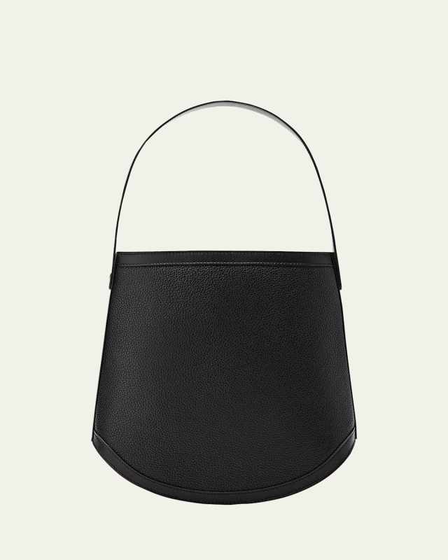 Large Zip Leather Bucket Bag